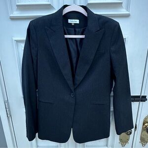 Calvin Klein - Black w/ White Stripe Blazer - Size 6